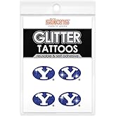 Spirit Gear Central BYU Cougars Glitter Tattoos 4 Pack