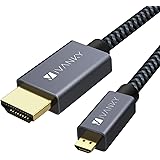 Micro HDMI to HDMI Cable Adapter 4K, iVANKY 3.3 Ft Braided Micro HDMI Cord Support 4K 60Hz HDR 3D ARC 18Gbps, Compatible with