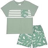 JiuBreeze Toddler Baby Boy Clothes Boys Summer Outfits T-shirt Dinosaur Boy Short Sleeve Set 18 Months-4T