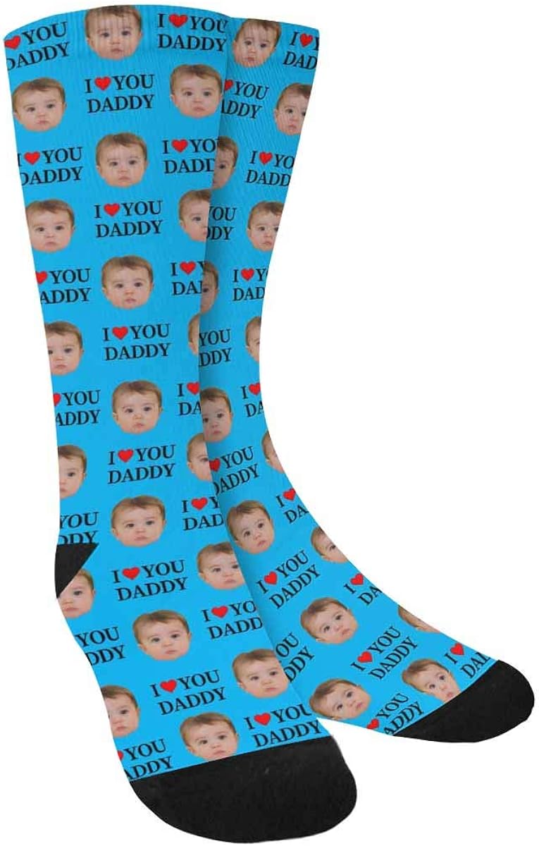 Custom Photo Face I Love Dad Socks Personalized Socks For
