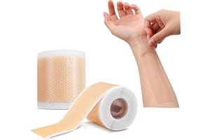 GOLASHFUN Silicone Scar Tape, Silicone Scar Sheets, Reusable Silicone Scar Tape, Tattoo Concealer Tape for all kinds of scars, like blemish scars and birthmarks etc Scar Tape Strips (1.6 * 118 Roll)