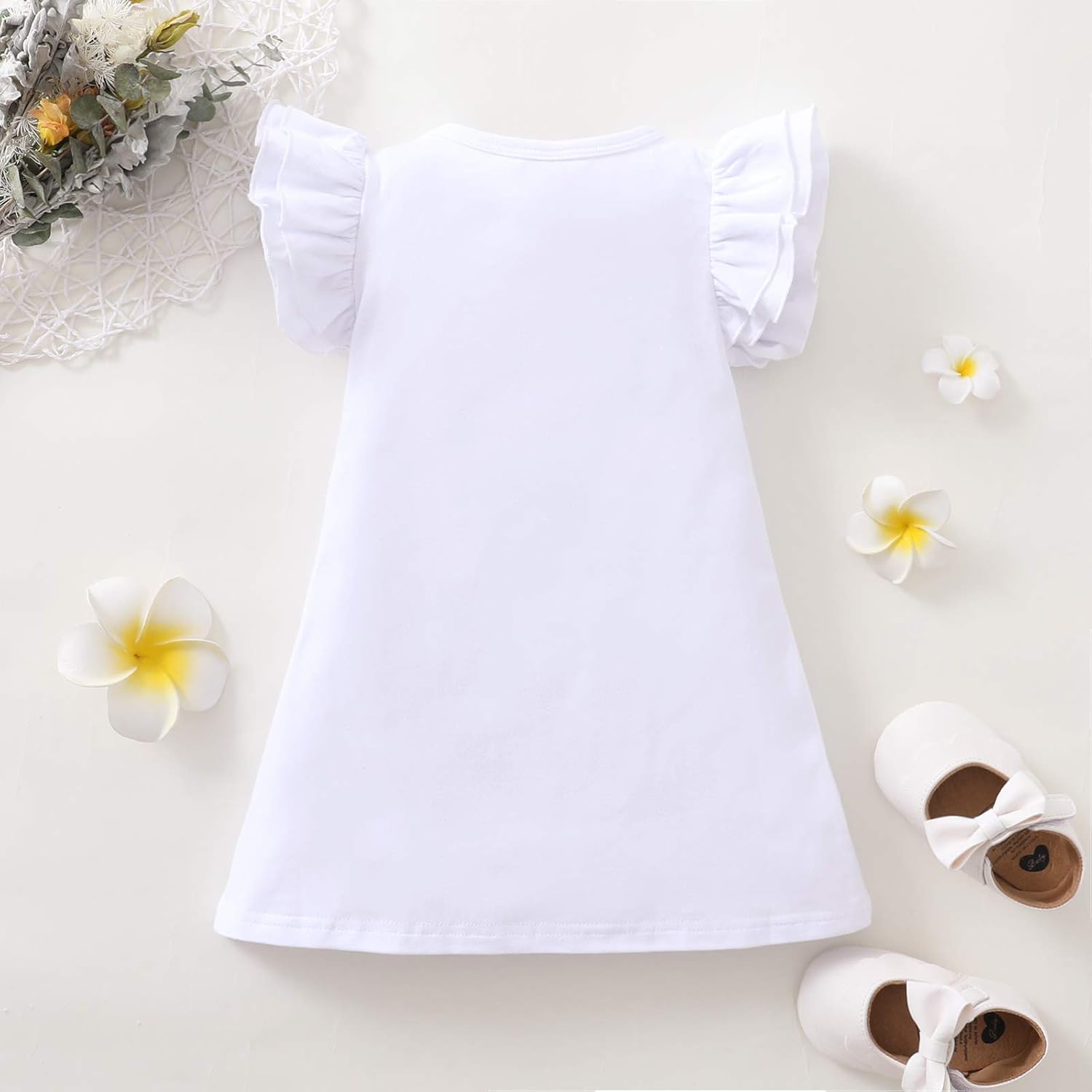 LYSMuch Toddler Baby Girl Solid Color Dress Kids Long Sleeve Ruffle Cotton Skirt Playwear: Clothing