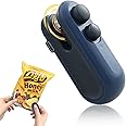 Mini Bag Sealer, USB-C rechargeable Bag Sealer, 2 in 1 Bag Sealer Heat Seal with Cutter and Magnet, Mini Bag Resealer Machine for Plastic Bags Snack Bags (Blue)