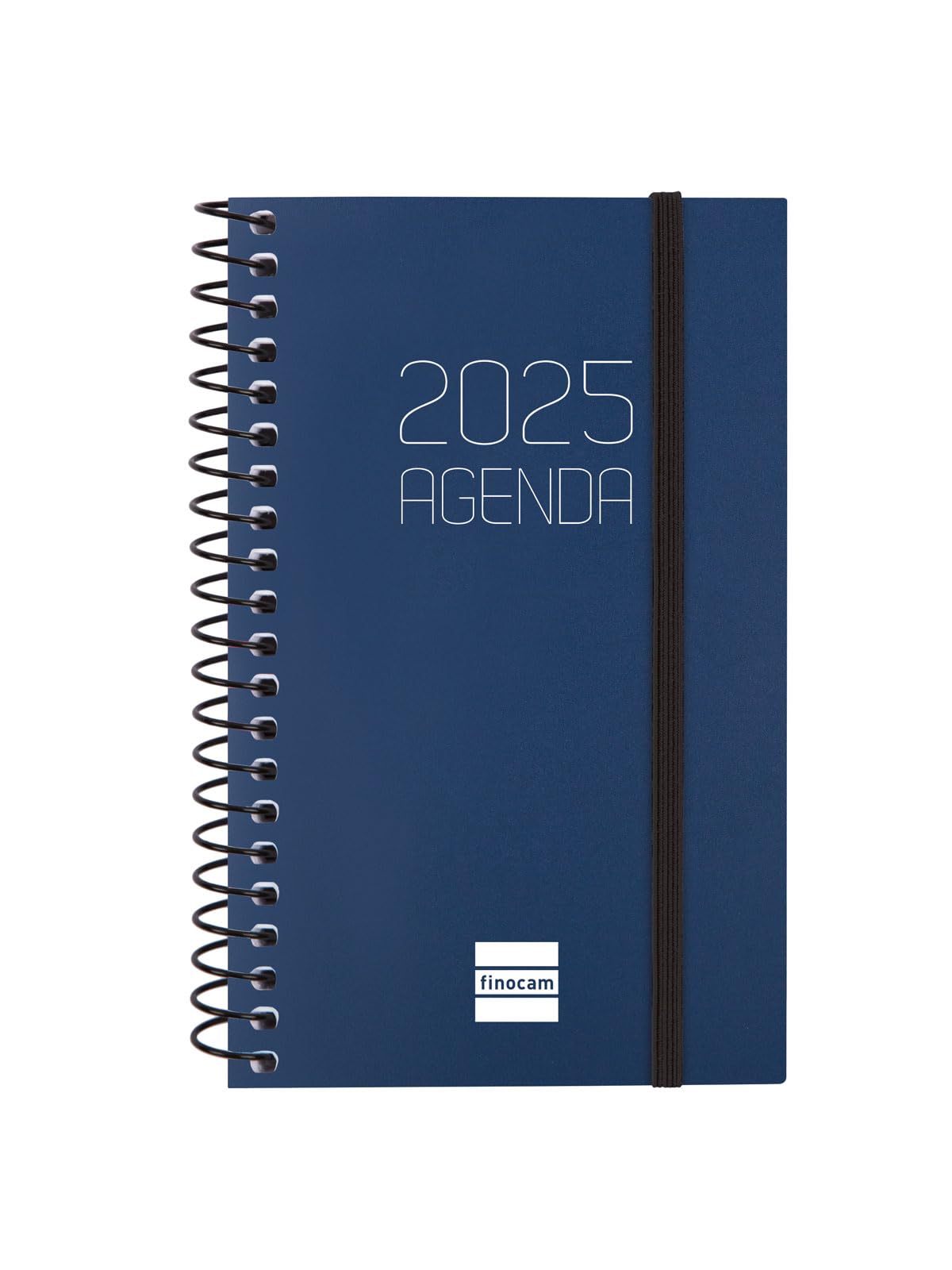 Finocam - Spiral Agenda Opaque 2025 Week to View Horizontal January 2025 - December 2025 (12 months) Spanish Blue