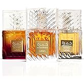 Lattafa Khamrah, Khamrah Qahwa & Khamrah Dukhan Eau De Parfum Sprays 100ML (3.4 OZ) – Unisex Long Lasting Fragrance – 3 Pack Gift Set – Premium Middle Eastern Perfume