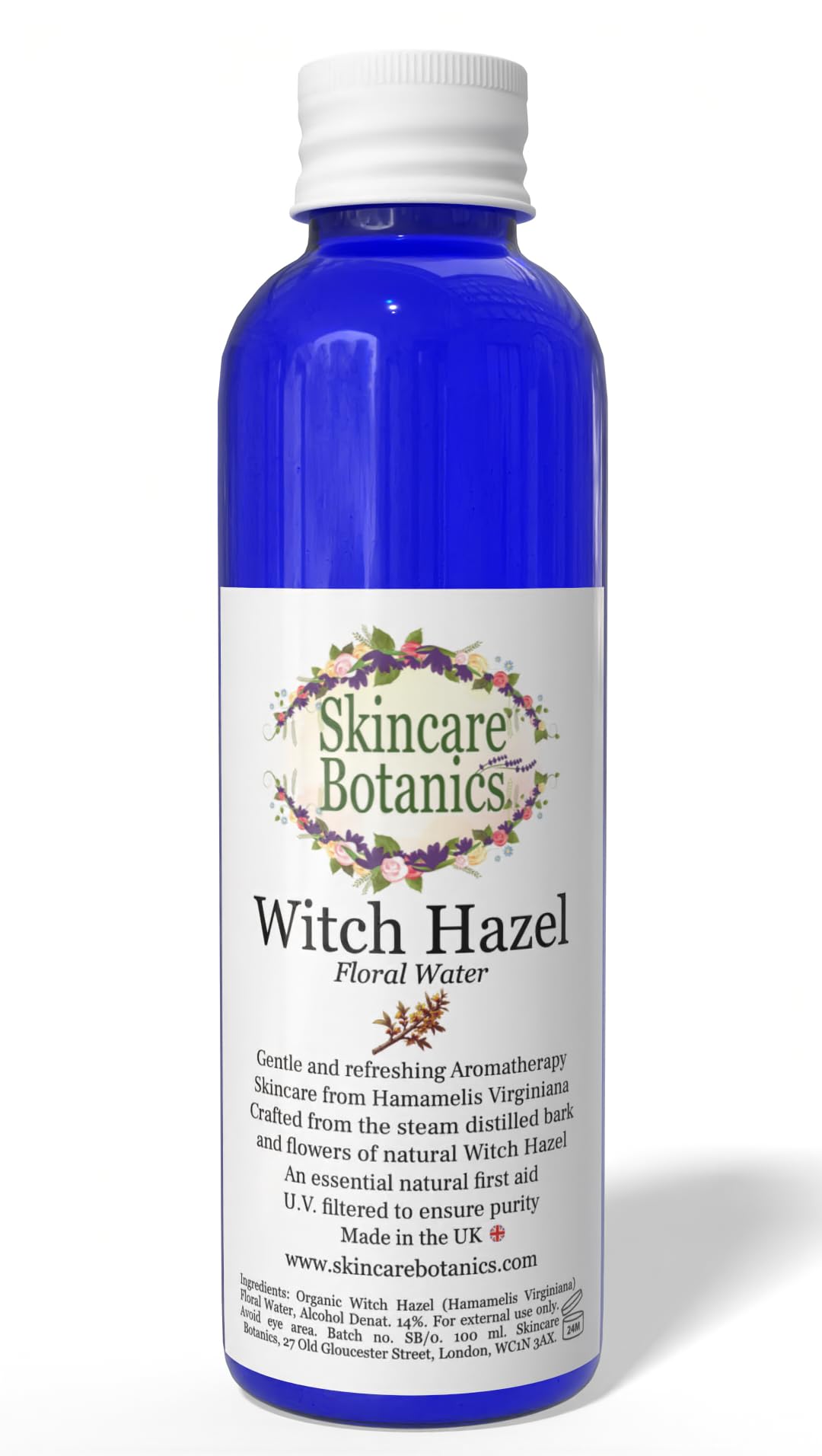 Skincare Botanics Witch Hazel | Natural Distilled Witch Hazel | Clarifies & Tones | Versatile First Aid & Skincare Tonic | 100ml