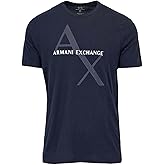 Armani Exchange Men's Crew Neck Logo Tee T Shirt, Navy, Medium