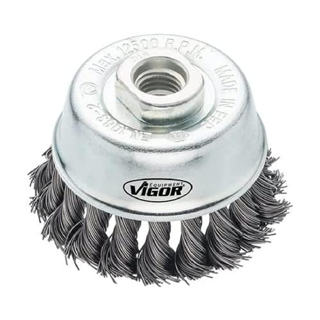 Vigor V6801-65 Angle Grinder Cup Brush Diameter 65 mm M14 x 2.0 Thread Silver