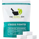 Stress Fighter Shower Steamers Aromatherapy for Relaxing - USA Made Valentines Day Gift for Her and Him - Lavender & Lemon Shower Bomb Tablets – Soothing Natural Essential Oils (10 Pack)