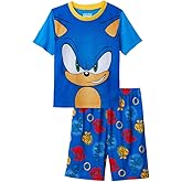 Sonic The Hedgehog Boys' Shorts and Sleep Shirt Kids Sleepwear 2 Piece Pajama Set