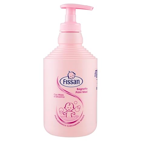 Fissan – Baden ersten Monate BABY, mit natürlichen Extrakten von Honig und Glycerin – 500 ml, 12 Stück