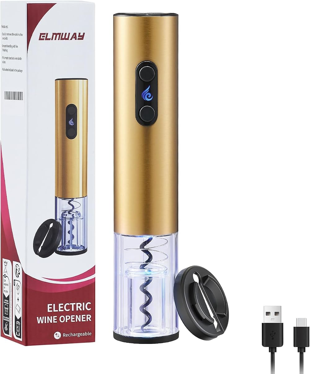 ELMWAY VinoLux Series Rechargeable Electric Wine Opener Gold