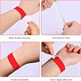 Vicloon 100 Pcs Neon Paper Like Wristbands Red Tyvek Event Safety view 4