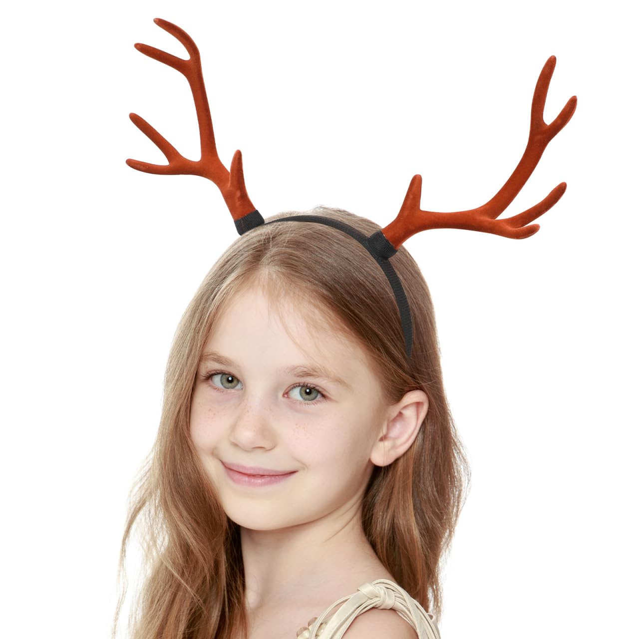 BESPORTBLE Christmas Reindeer Antler Headband for Women Girls Cosplay Horns Headpiece Flocked Deer Ears Hair Hoop Cute Costume Accessory for Parties Masquerades Christmas Celebrations
