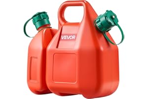VEVOR Fuel Container, 1.6 Gallon, Fuel Tank with Spout & 0.5 Gallon Extra Oil Container, 5.5 L/min Max Flow Rate, Leak-Proof 