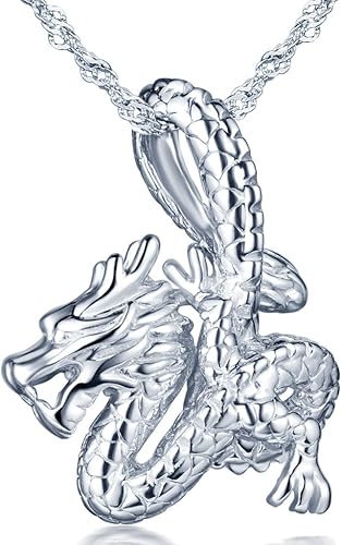 Amazon Infinite U 巻龍ペンダントトップ シルバーアクセサリー 龍 ドラゴンペンダント 和柄ペンダント S925シルバーネックレス 首飾り 純銀製鎖骨ネックレス ネックレス 通販