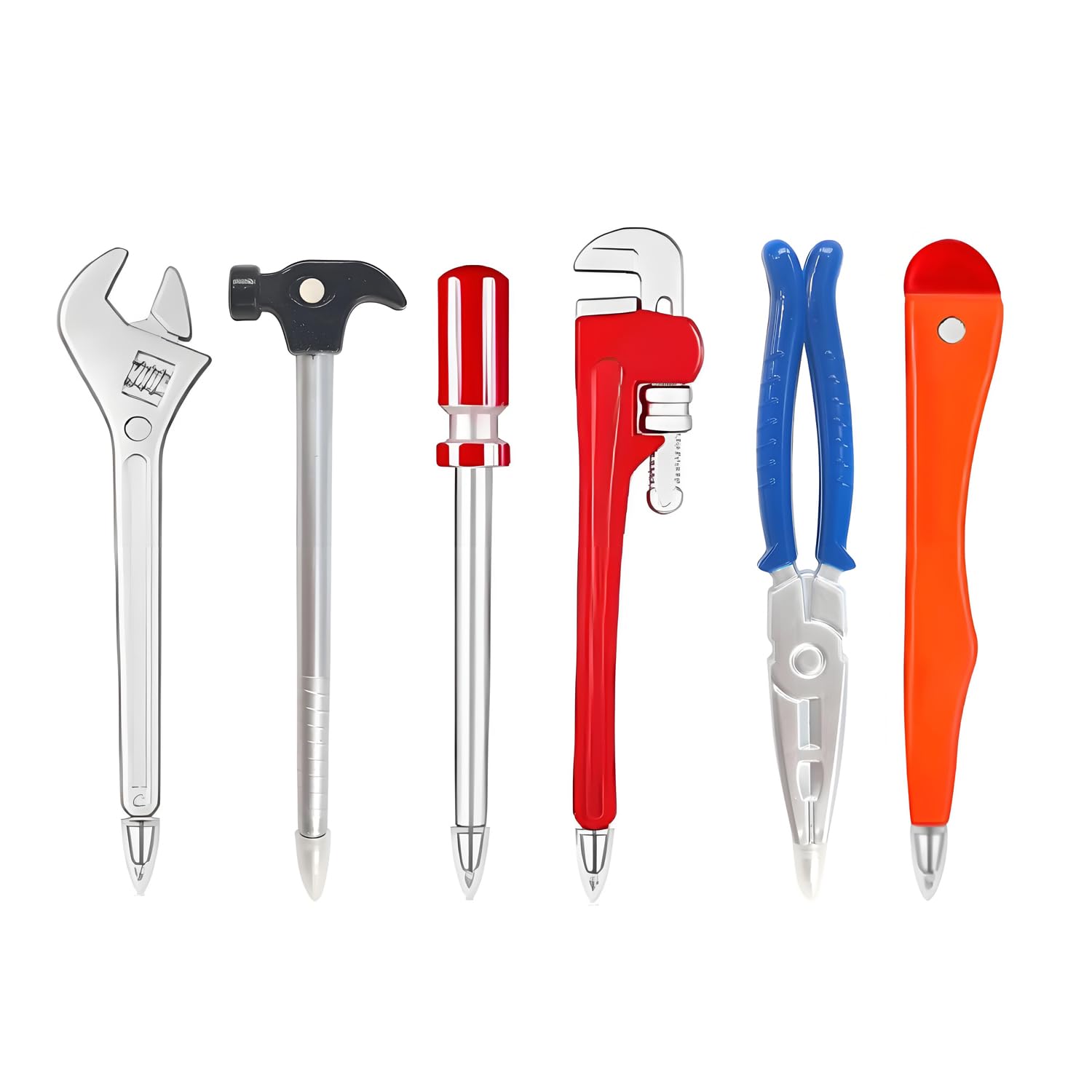 Verazquy 6 Pcs Novelty Tool Pens Set, Different Shapes Funny Cute Cool Pens Mixed Style Stationary Black Ink Ballpoint Pen for Writing School Student Office Gift Stationary Supplies Work Pens