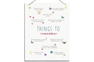 BQL Therapy Decor, Therapy Office Decor, Daily Affirmations Wood Sign, Wall Decor Sign Aesthetic, Positive Mindset Decor for Home Office, Social Psychology Decor Sign, Mental Health Hanging Wood Plaque