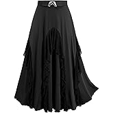 ROSE GAL Plus Size Women Lace Ruffle Midi High Waisted Gothic Swing Skirt