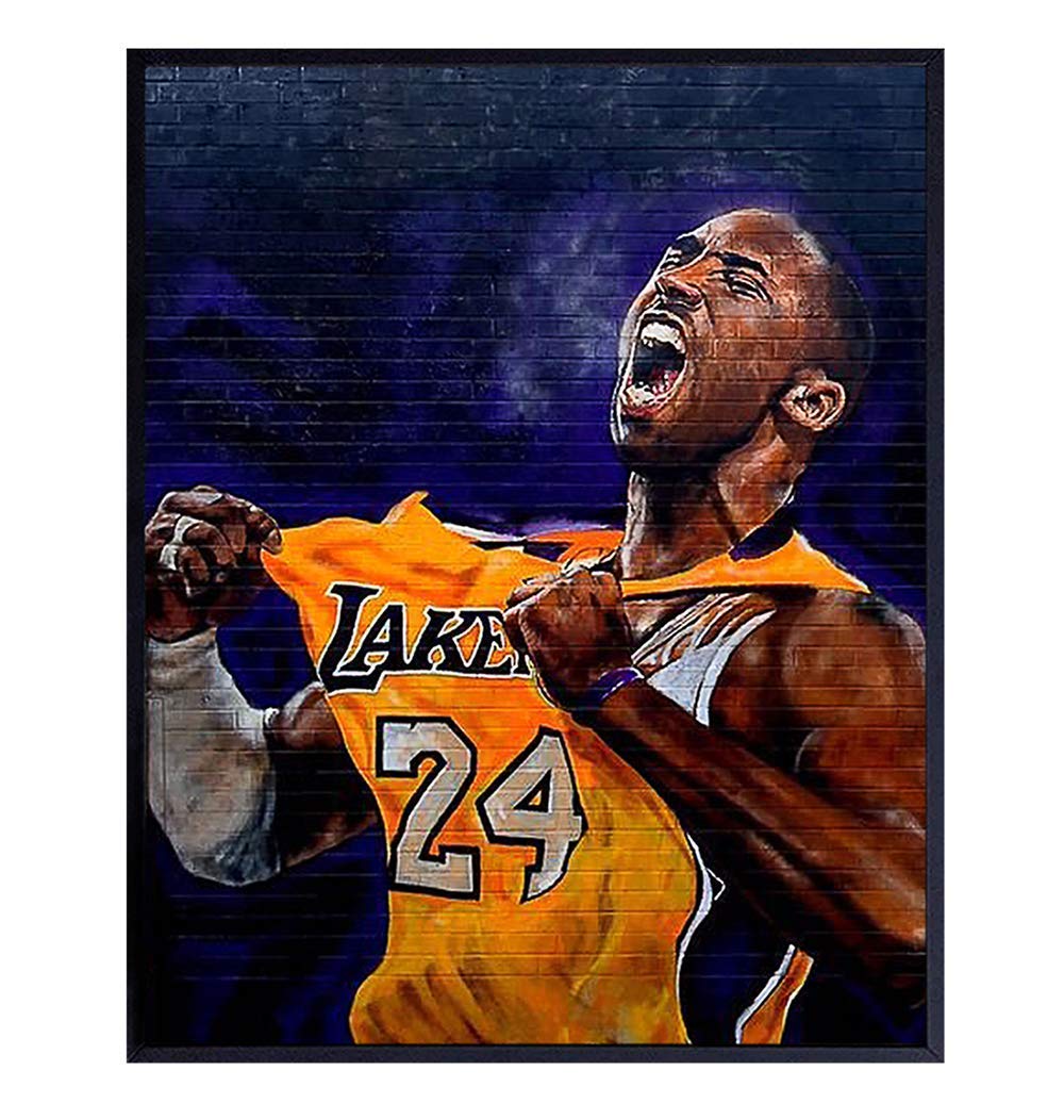 Amazon Com La Lakers Basketball Kobe Bryant Graffiti Wall Art Home Decor Poster Print Mural Room Decorations For Man Cave Boys Kids Room Gift For Men And Hoops Fans 8x10 African