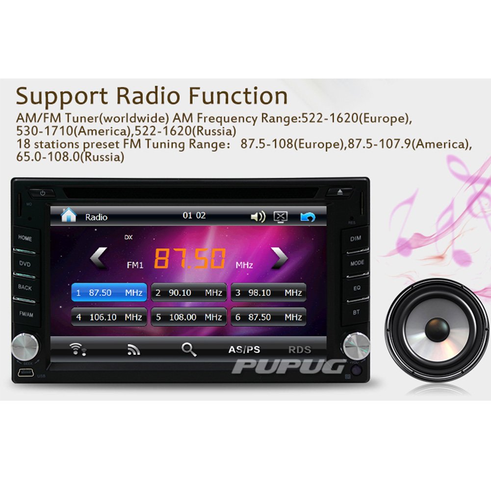 Amazon.com: GPS Navigation Steering Wheel Control 2 Din Car DVD CD Player Stereo  Radio Video Bluetooth 6.2 Inch Touch Screen AM FM RADIO USB In dash ...