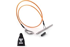 Rogue Endeavor Spearfishing Stringer- Coated Stainless Steel 33" Cable, Heavy Duty 2" Stainless Carabiner, 7.5" Inch Sharpened Rod + Carrying Bag