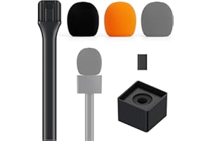 TONOR Mic Handle for DJI RODE Microphone, Handheld Mic Stand for Wireless GO, Interview Microphone Rig for All Lavalier Mic, 