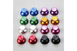LIGHTFAIRY 2pcs Metal Analog Grips Stick Thumbsticks for PS5 Controller Aluminum Alloy Metallic Joysticks (Black)