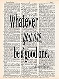 Whatever You Are - Abraham Lincoln Quote - Dictionary Page Print - 8.5x11 - UNFRAMED