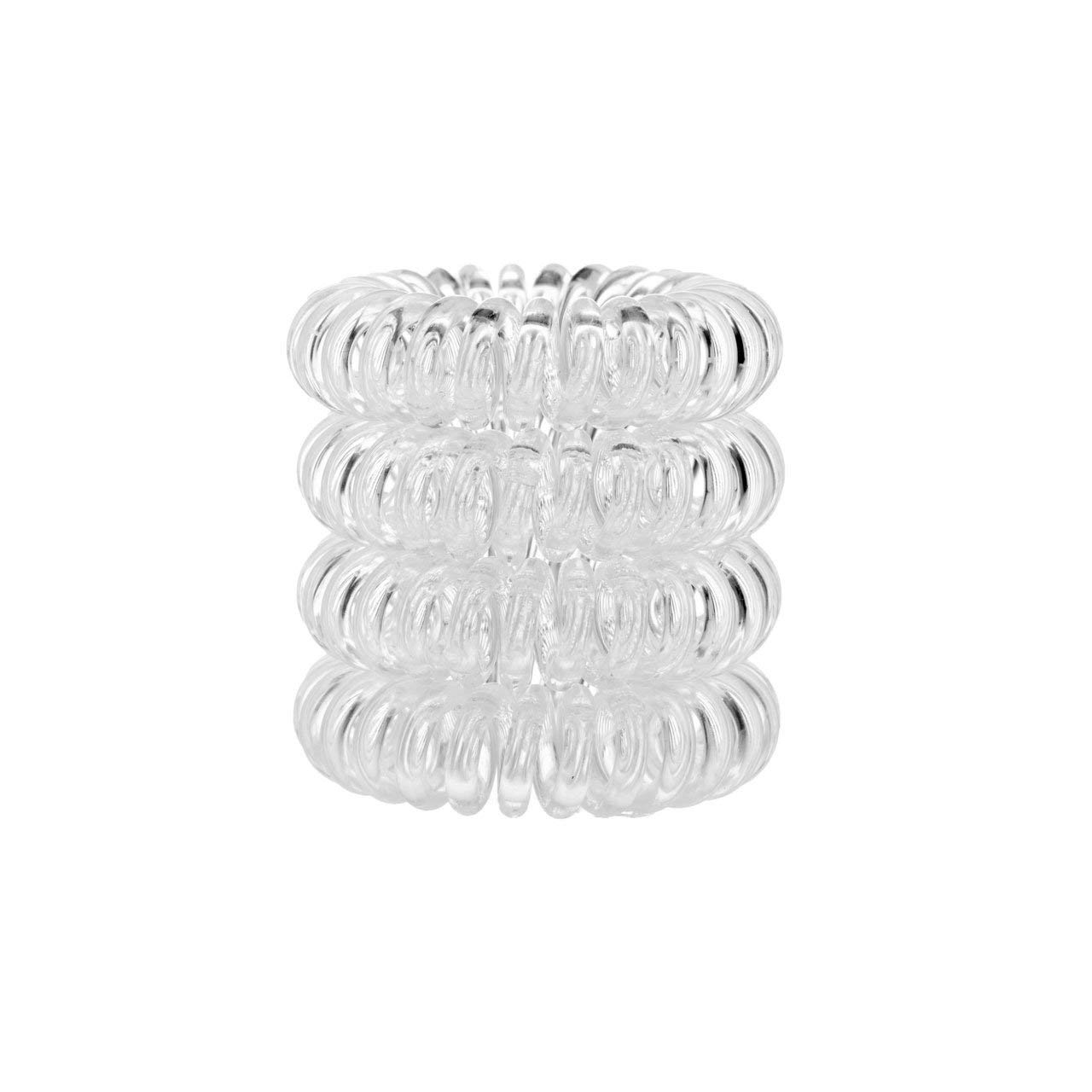 Kitsch Spiral Hair Ties, Coil Hair Ties, Phone Cord Hair Ties, Hair Coils - 4pcs, Transparent: Beauty