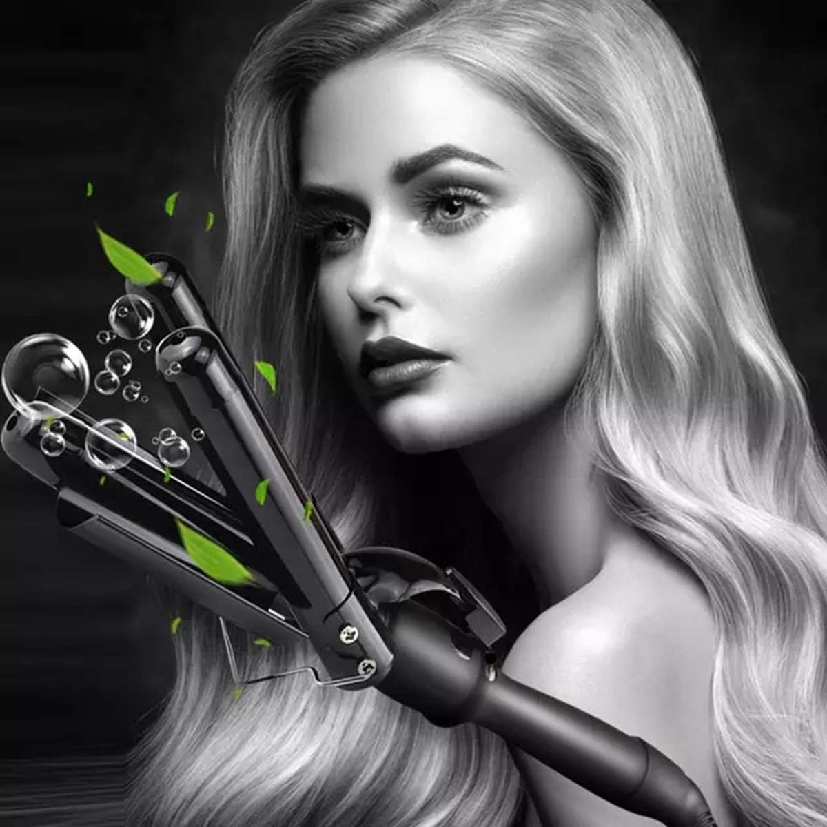 3 Barrel Curling Iron Ceramic Hair Waver Curler with LCD Temperature Display 22mm(0.9 inch) Hair Curling Wand Portable Hair Styler for Travel Heats Up Quickly with Heat Resistant Glove (Black): Health & Personal Care