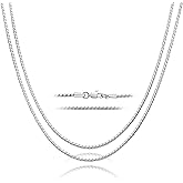 SanThree 2.5MM Pure Titanium Snake Wheat Chain Necklace for Men Welded Skin Friendly Solid Titanium Chain Choker Jewelry Gifts for Women Valentines Birthday Anniversary New Year Fathers Day, 21.65”