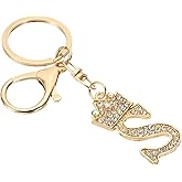 PATIKIL Initial Letter Keychain, Letter A-Z Crown Design Charm with Crystal Diamonds Decorative Alphabet Pendants for Bag DIY