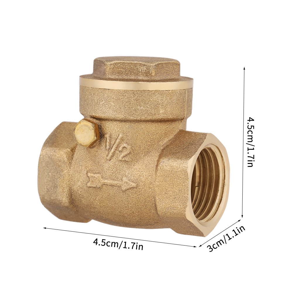 ViaGasaFamido 1/2 BSP Brass Swing Check Valve Female NPT Thread 232 PSI One Way Non Return Valve for Water Backflow Prevention - Image 5