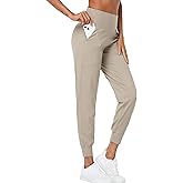 Oalka Women's Joggers High Waist Yoga Pockets Sweatpants Sport Workout Pants