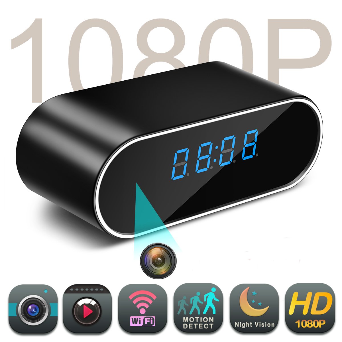 Spy Camera,MCSTREE Hidden Camera in Clock WiFi Hidden Cameras 1080P