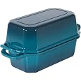 Flavehc Bread Pan Cast Iron Loaf Pan with Lid Bread Loaf Pan 8.5x4.5 Inch Loaf Pan Enameled Cast Iron Sourdough Loaf Pan, Dar