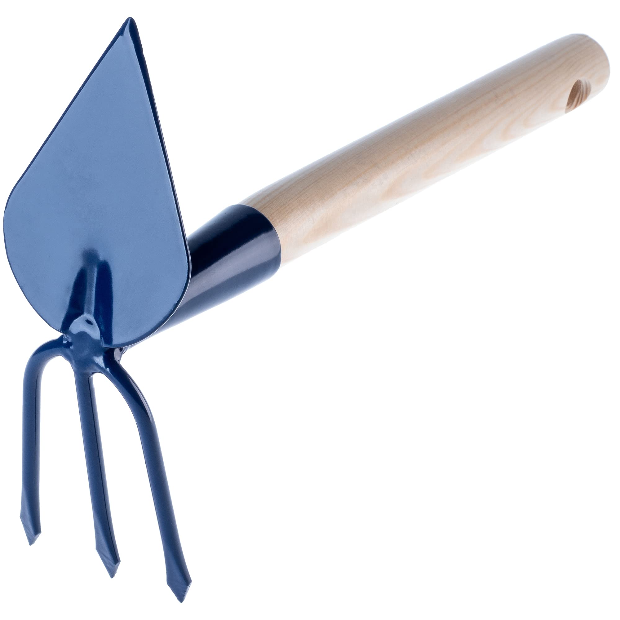 KADAX Garden Hoe, Double-Sided Metal Hoe with Short Wooden Handle for Weeding, Cultivating, Digging and Loosening Soil (Heart-Shaped Blade)