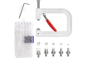 Okllen Pearl Handmade Setting Machine, Beads Rivet Fixing Machine with 5 Sizes, Round Pearl Beads Rivet Studs for Hats, Shoes, Clothes, Bags, Skirts, Beads DIY Accessories