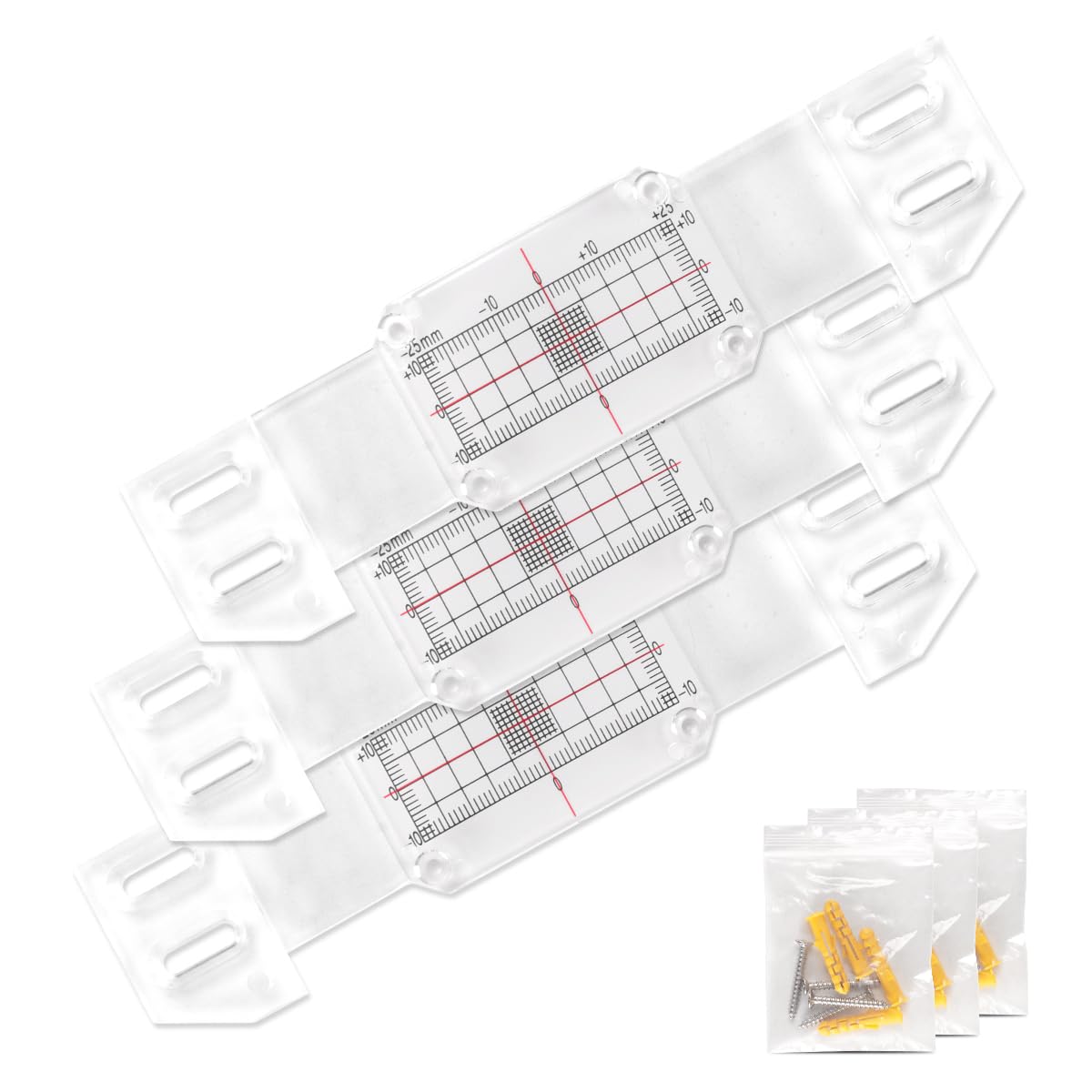 Mountlaser Crack Monitoring Record, 3pcs Tell-Tale Crack Monitor for The Standard, Corner Tell-Tale Monitor, Crack Measure and Record Instrument
