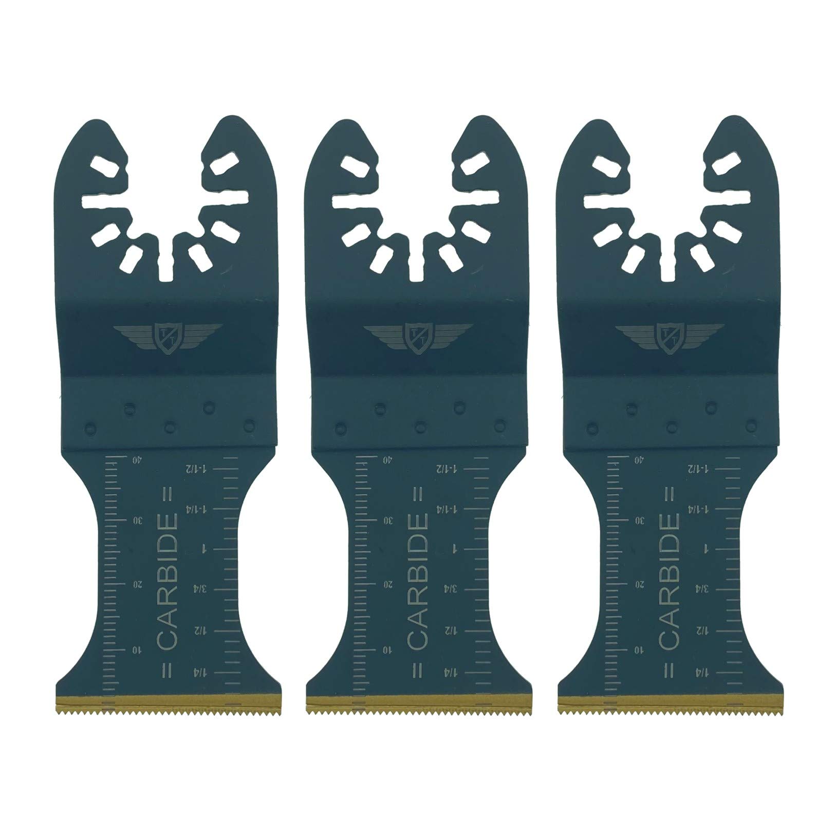 3 x TopsTools FA35ACT_3 Fast Change Tungsten Carbide Heavy Metal Blades Compatible with Dewalt Stanley Black and Decker Bosch Fein (Non-StarLock) Makita Milwaukee Parkside Worx Workzone Multitool