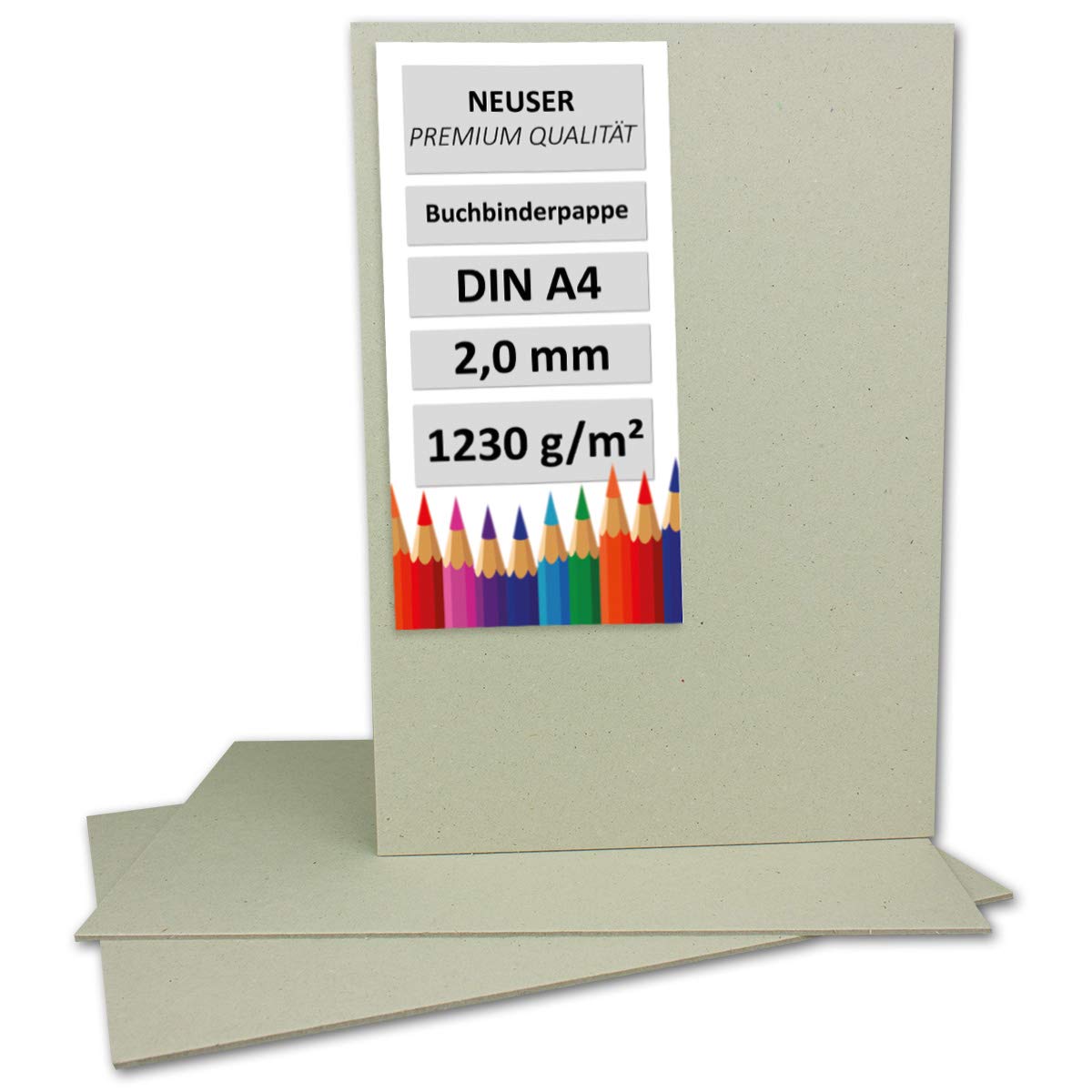 5 pieces of bookbinding cardboard DIN A4 - thickness 2.0 mm (0.20 cm) - grammage: 1230 g m² - format: 29.7 x 21 cm - colour: grey-brown