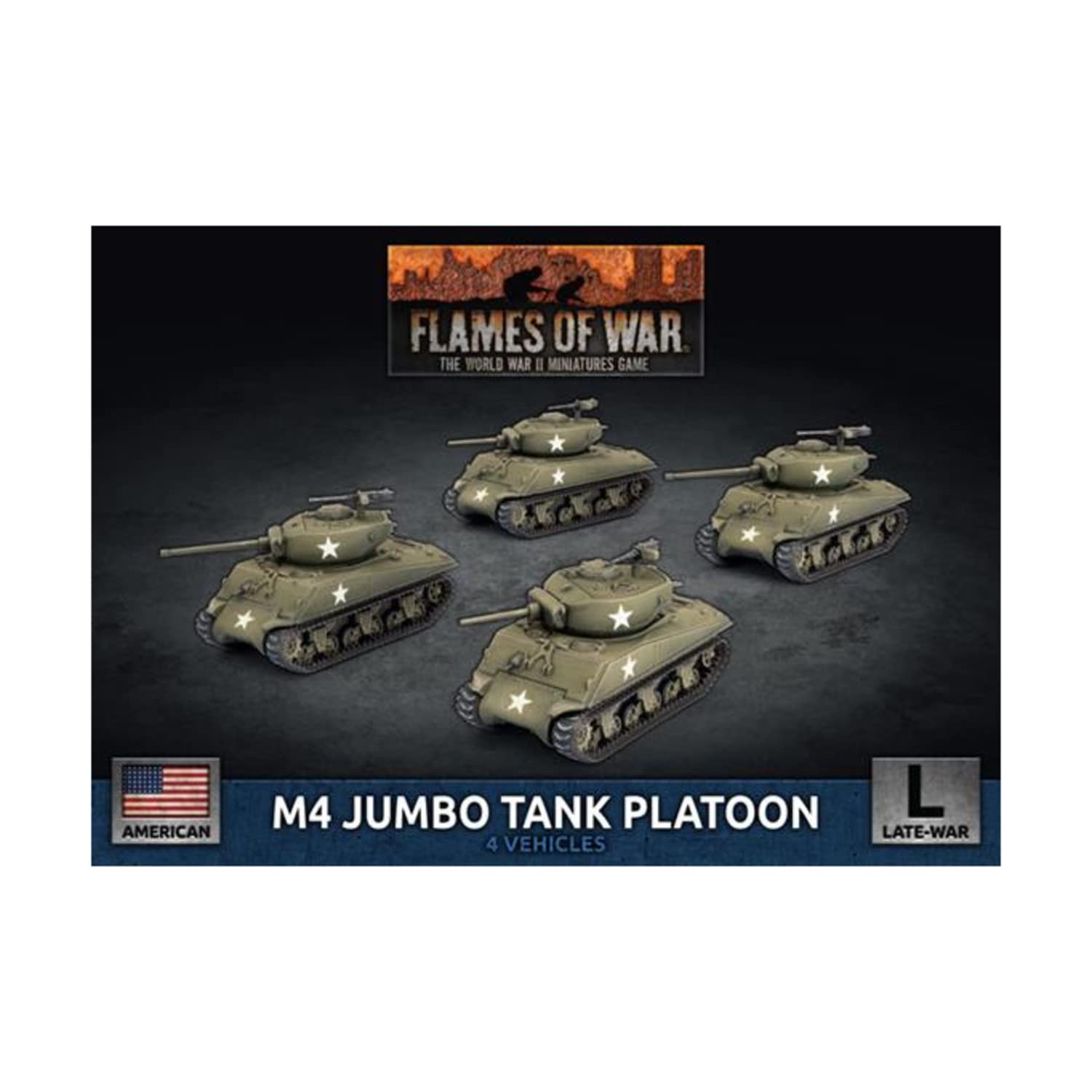 Battlefront Miniatures Flames of War WW2: M4 Jumbo Tank Platoon