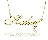 AOLO Hailey Heart Name Necklace 18k Gold Plated