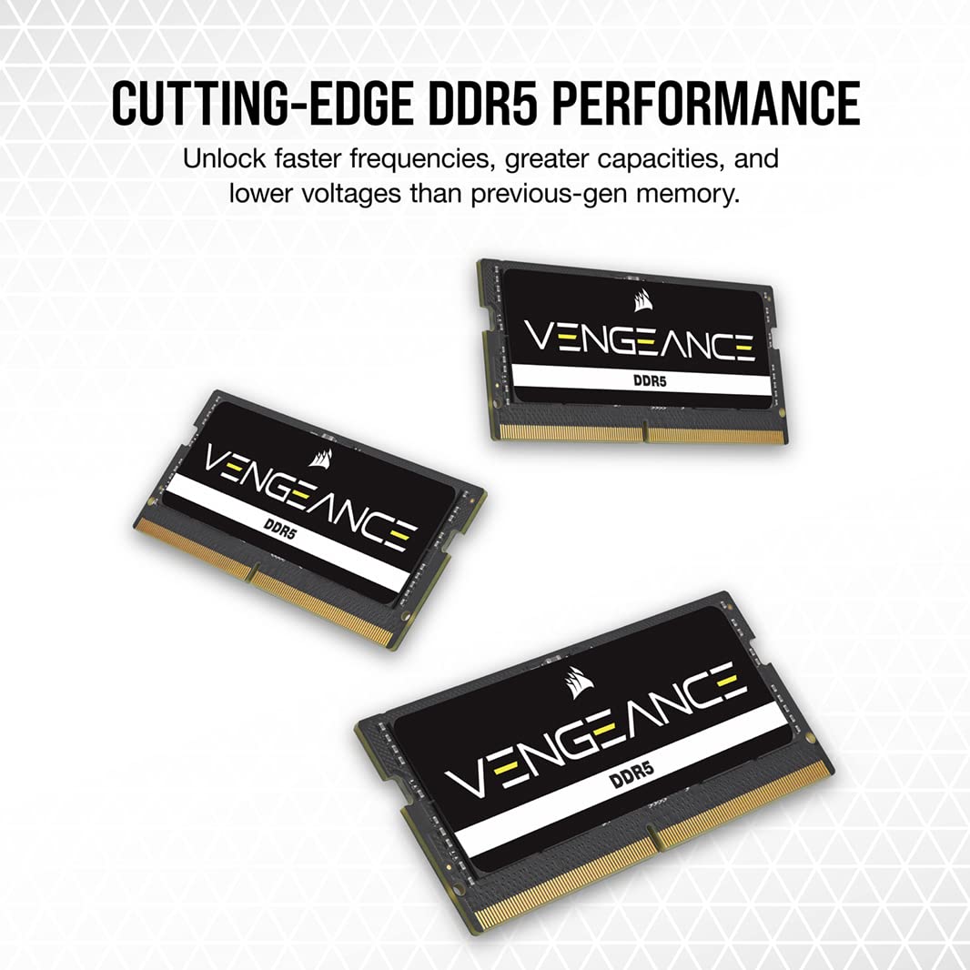 CORSAIR Vengeance SODIMM DDR5 RAM 64GB (2x32GB) 5600MHz CL48 Intel XMP iCUE Compatible Computer Memory - Black (CMSX64GX5M2A5600C48)
