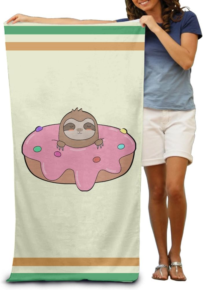 Cute Donut Sloth Bath Towels Beach Towels Pool Towels Adults Soft Absorbent
