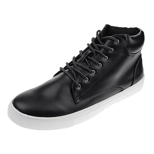 Hawkwell Men's High-top Modern Fashion Sneaker,Black PU,10 M US