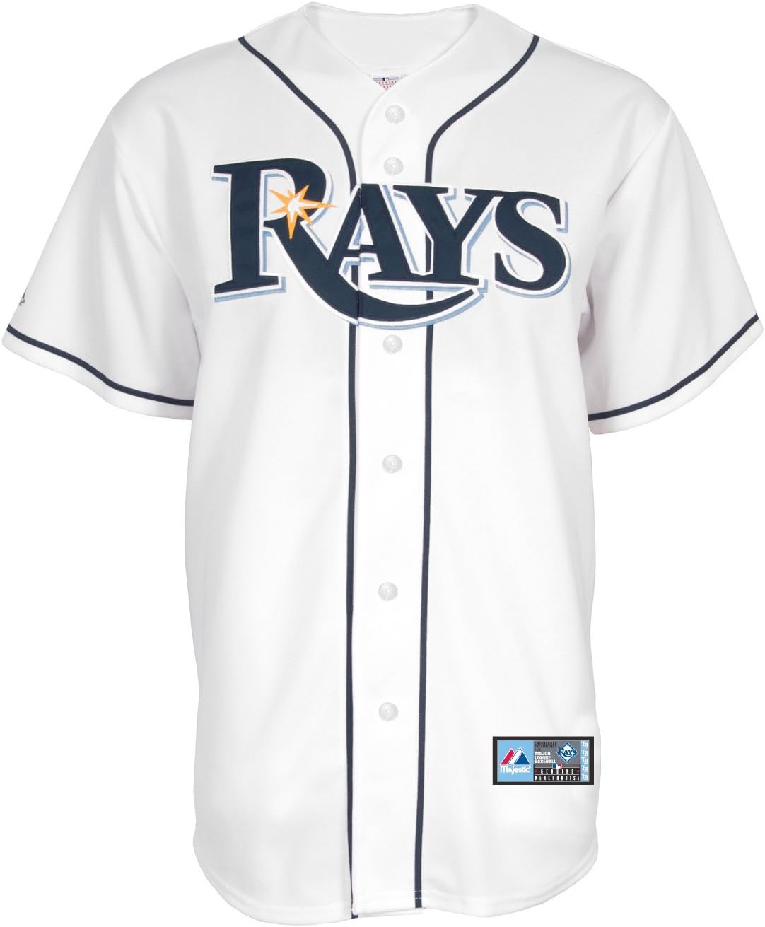 Majestic Athletic MLB Tampa Bay Rays Sean Rodriguez Home Blanco Manga