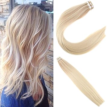 Amazon Com Joyoung 16 Nordic Blonde Hair Extensions Tape In