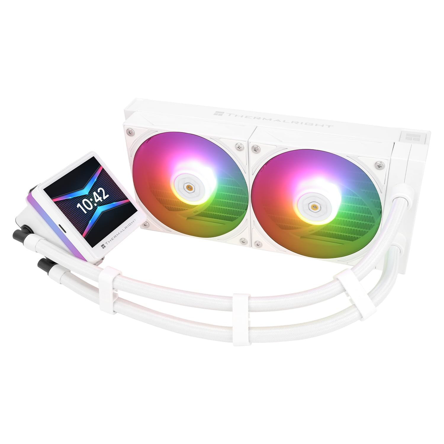 Photo 1 of Thermalright Grand Vision 240 ARGB White CPU AIO Cooler,PC 240 Specification Water Cooler System,IPS LCD Screen with 480x480 Resolution and 3.4inch,for AM4/AM5&LGA1700/1851,High Performance Pump